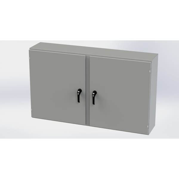 3 Point Latch with Padlock/Keylock Handle Electrical Enclosures, 36 in H, 12 in D, 60 in W